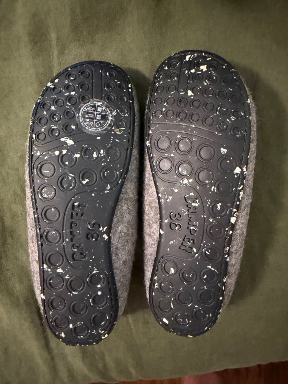 Camper Wabi Felt Grey Slipper EU 36 Women's US 6 New in Box - Picture 6 of 7